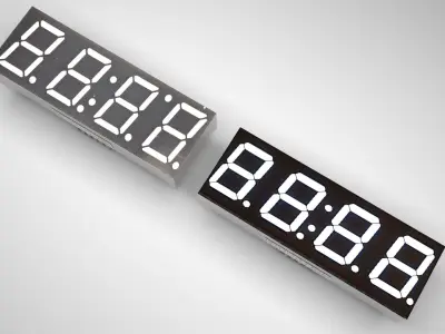 Clock 7 Segmented LED 3D model