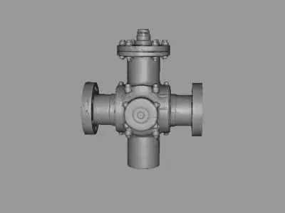 Industrial Valve Duo Pack Low Poly Game Ready 3D Models Low-poly 3D model