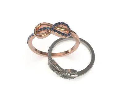 Diamond Infinity Ring R 23 3D print model