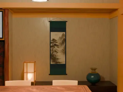Japanese-style room Ume in a Ryokan 3D model
