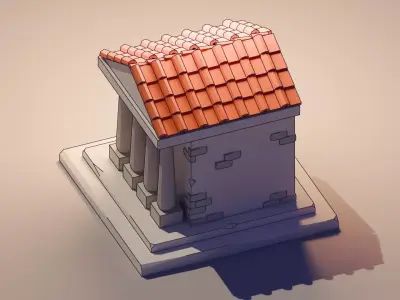Line Art House Low-poly 3D model