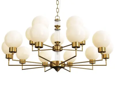 Zibille Chandelier Brass 93 Low-poly 3D model