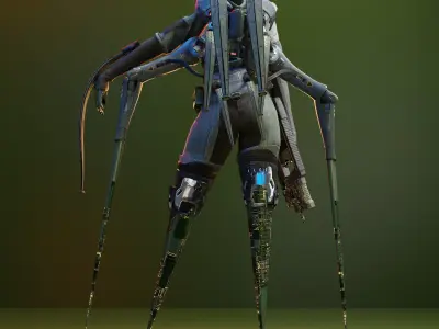 Dolrio sci-fi Female Robot Character 3D model