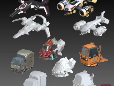 20 Unique Spacecraft Models STL File 3D print model