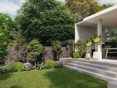 3D Exterior Scene 3D model design garden and landscape 3D 3D model