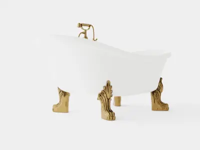 Bath Tub Low-poly 3D model
