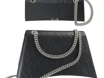 A collection of women branded bags 3D model