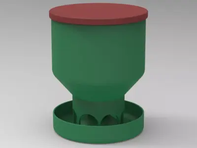 Baby Quail Birds Dry Food Feeder 3D print model