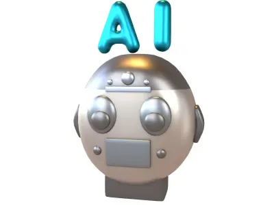 AI Robot Icon v1 004 Low-poly 3D model