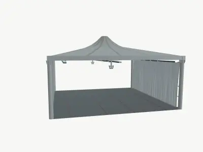 Tent with curtains 3D model