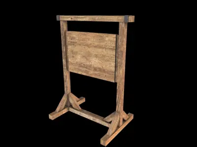 Signpost2 wooden sign stand Low-poly 3D model