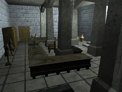 Medieval Marketplace Low-poly 3D model