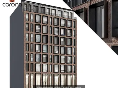 Vol 1 Modern Facades collection - 5 buildings 3D Model Pack