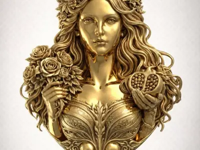 Persephone Goddess Pendant 3D Printable Model 3D print model