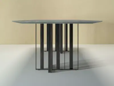 Shade modern dining table with metal legs 3D model