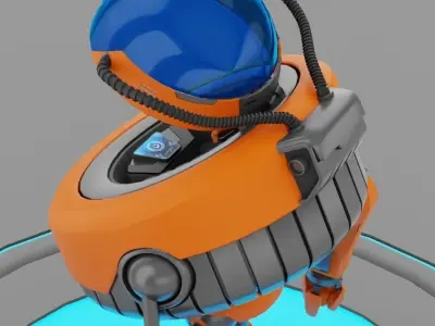 Toon Robot rigged - animated character 3D model