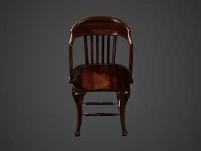 Modern Classic Wood Chair Low Poly  Game Ready Low-poly 3D model