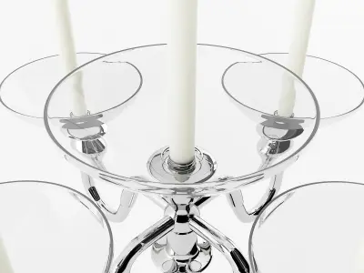 Five Branched Candle Holder 3D model