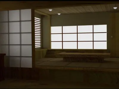 Interior Minimalis Low-poly 3D model