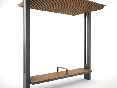 Bench with shelter all series 3D Model Pack