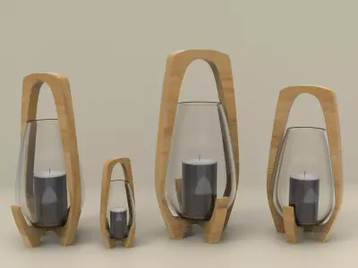 Modern Terrazzo Candle Holder Lamp  Parametric Design 3D Model 3D print model