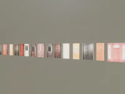 Wooden Interior Doors 3D Model Virtual Environments 3D model