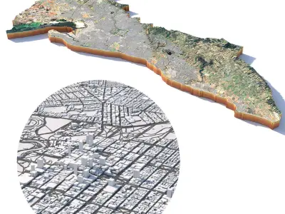 Adelaide city in Australia 3D model