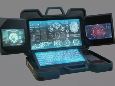 Sci-Fi Laptop - Low Poly Game Ready PBR Low-poly 3D model