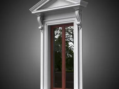 Classical window with pointed pediment 3D model
