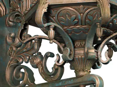 Arabic Streetlight Wall Lighted Copper Lantern Sconce 3D model