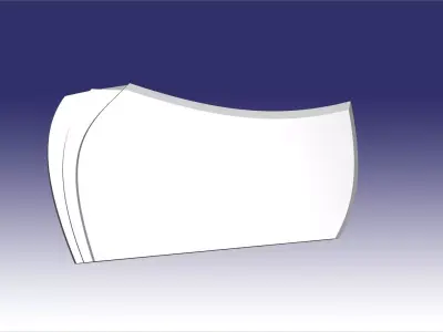 headstone wave feathers 3D model