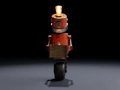 ROX-49 Low Poly Robot 3D Model 3D model