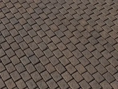 Rounded Cobblestone Pavers PBR Texture  Texture