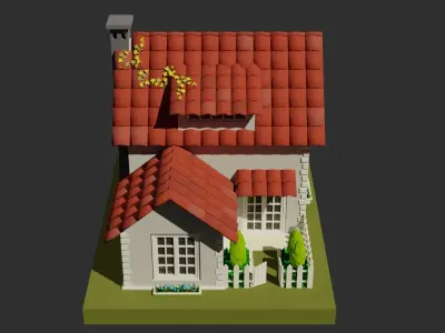 Cartoon House Low-poly 3D model