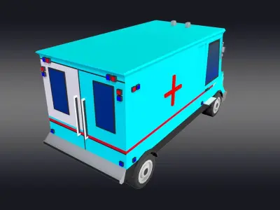 Cartoonish Ambulance 3D model