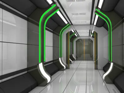 Sci Fi Corridor 3D model 88