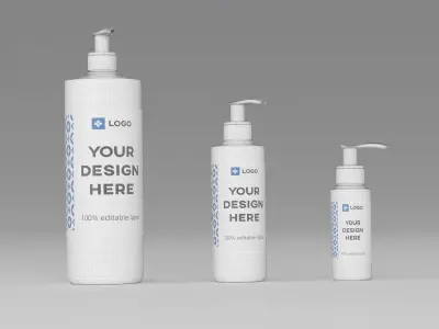 Cosmetic bottles 3D model
