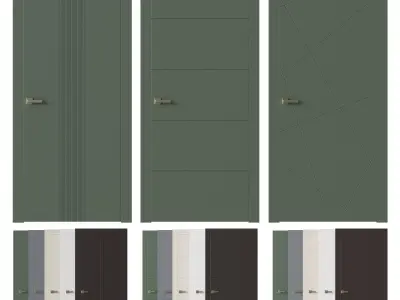  Interior doors LINEA Low-poly 3D model