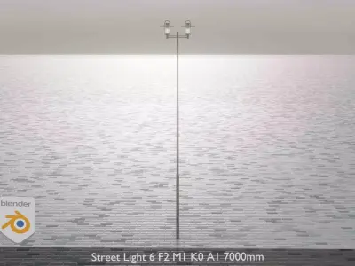 Street Light 6 F2 M1 K0 A1 7000mm Low-poly 3D model