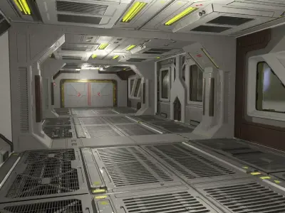 Architecture PBR Space Panels kitbash Low-poly 3D model