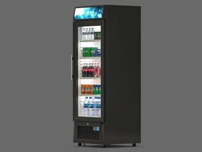 Fridge with Drinks 3D model