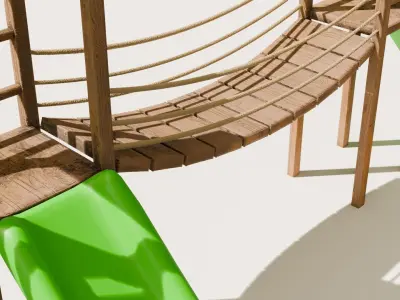 Playground castle with a slide Low-poly 3D model