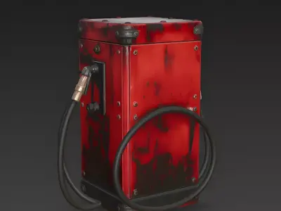 Heavy Industrial Vintage Gas Pump 3D Model Low-poly 3D model