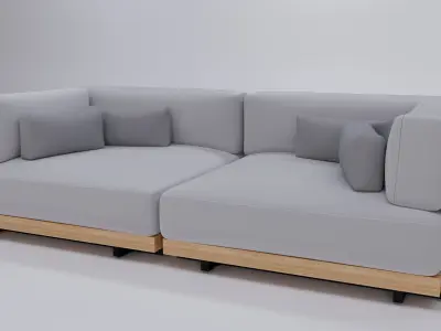 Modular outdoor sofa 3D model