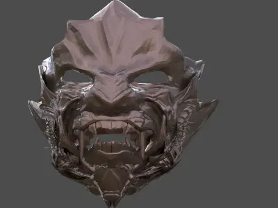 Sci fi Wolf Mask predator 3D model