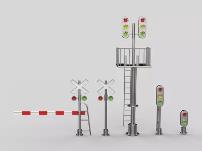 railway signals 3D model
