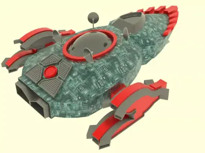 Mig - 800 Spaceship  Low-poly 3D model