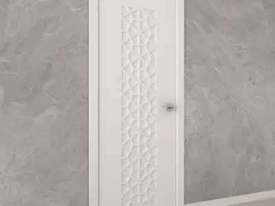 Interior door with Arabic pattern 3D model