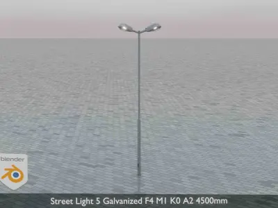 Street Light 5 Galvanized F4 M1 K0 A2 4500mm  Low-poly 3D model