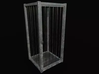 Old metal cage 3D model Low-poly 3D model